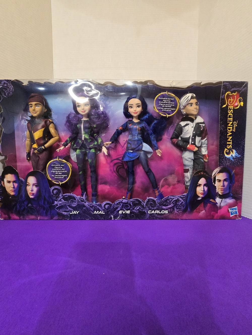 Disney Descendants 3 Purple Doll Set - Jay, Mal, Evie & Carlos